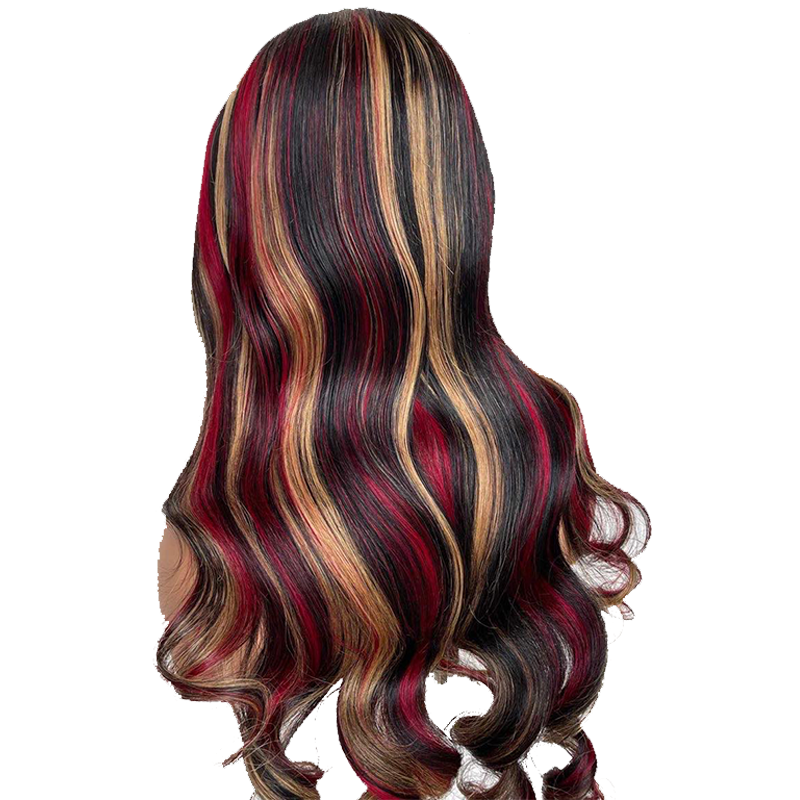 Red Blonde Highlighted HD Lace Front Wig