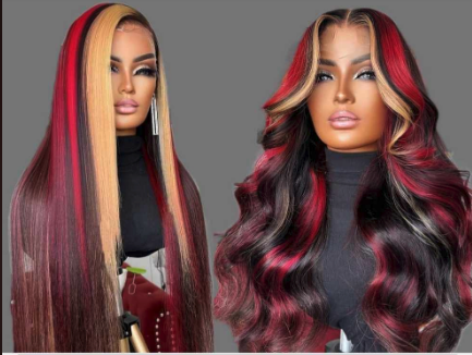 Red Blonde Highlighted HD Lace Front Wig