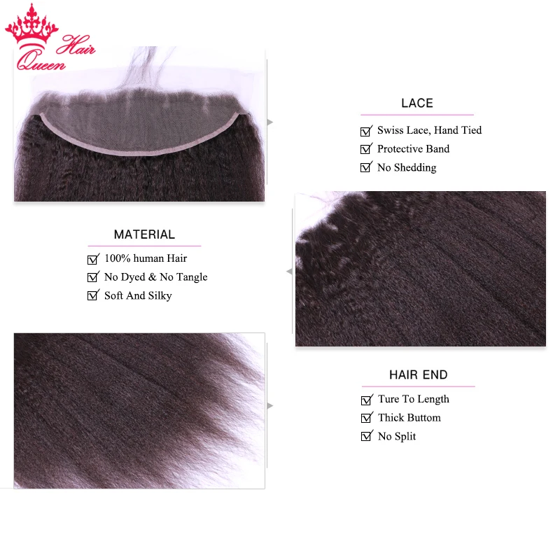 HD Lace Kinky Straight Frontal 13x4 13x6 6x6 5x5 4x4 2x6 Closure Virgin Hair 100% Human Raw Hair Pre Plucked Queen Hair - Image 4
