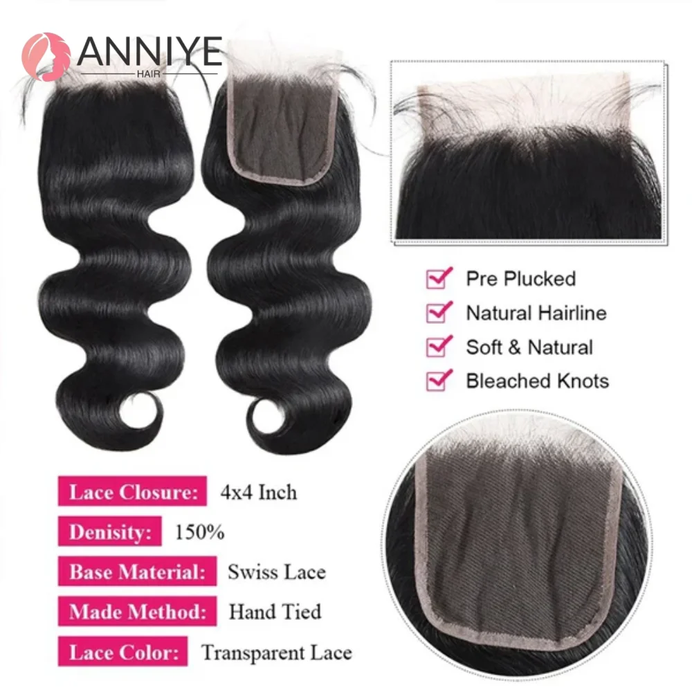 12A Body Wave Lace Frontal Closure Only 13x4 Lace Frontal Brazilian Remy Hair Pre Plucked 100% Human Hair Body Wave Lace Frontal - Image 4