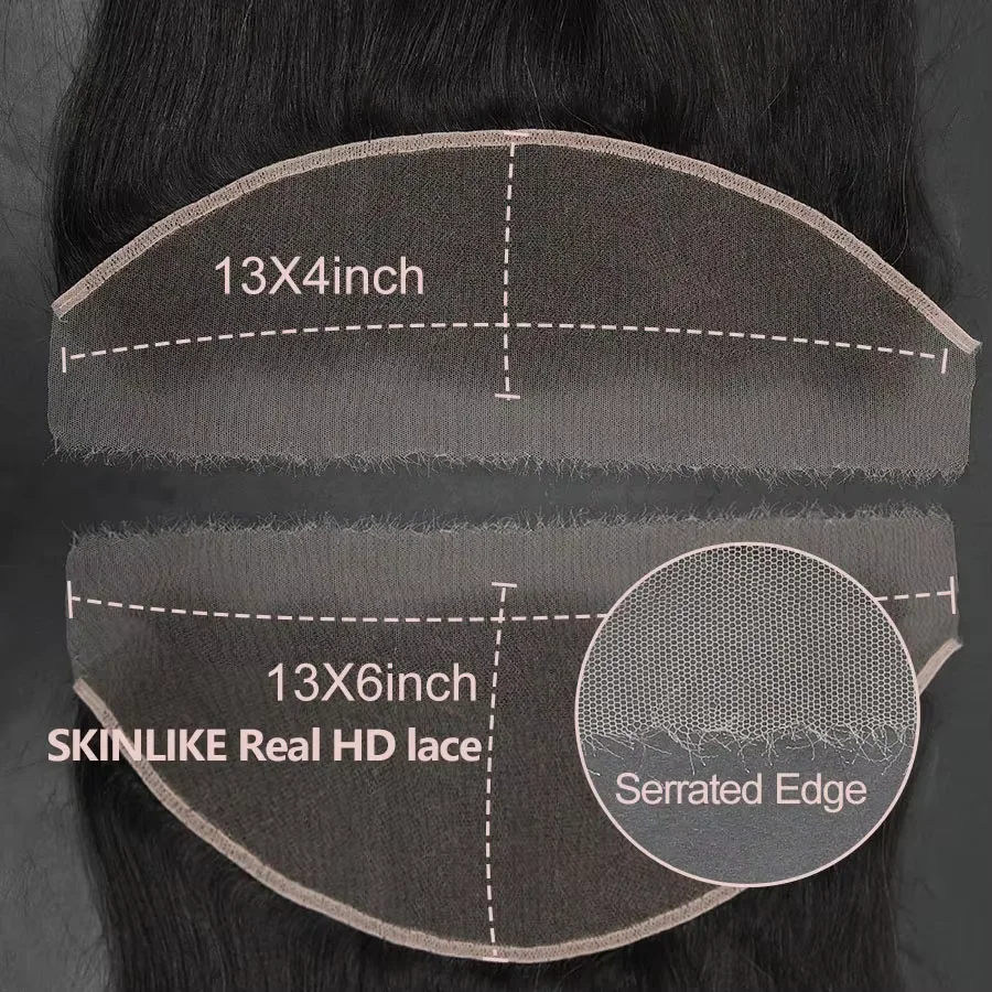 13X6 Lace Frontal 100% Human Hair 13X4 Straight Skinlike Real HD Lace Frontal Only Transparent Pre Plucked Virgin Raw Brazilian - Image 6