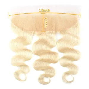 613 Frontal 13×4 Transparent Lace Closure 100% Russian Blonde Human Hair Blonde Frontal Free Part Natural Hairline 10-22 Inch