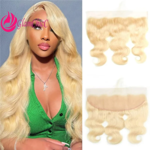 613 Frontal 13×4 Lace Frontal 100% Blonde Body Wave Human Hair Ear To Ear Lace Closure Free Part Natural Hairline 10-22inches