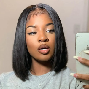 Lace Front Short Bob Wig Straight Bob Wig 13X4 Lace Front Human Hair Wigs For Black Women 180% Brazilian Human Hair Wig Sale