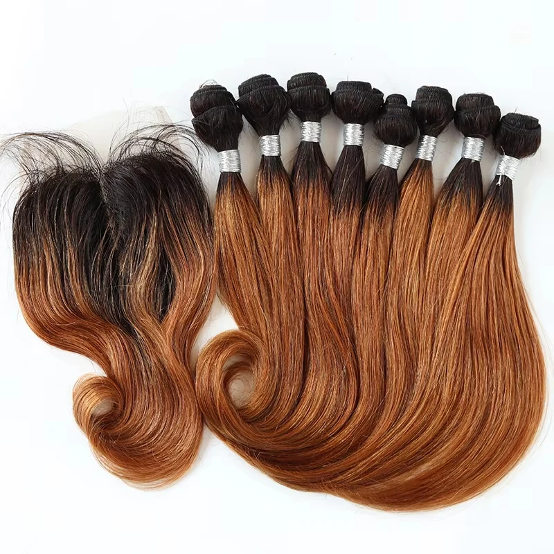 Human Hair Bundles 8Pcs Bundles With Closure 10A Unprocessed Body Wave Virgin Short Bob Hair Bundle with 4x4 lace Closure - Image 4