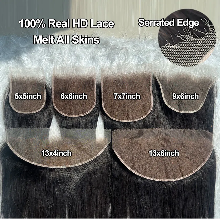 Real HD Lace Frontal Only Full 13x6 13x4 Invisible Melt Skins Lace 5x5 6x6 7x7 HD Lace Closure Human Hair Body Wave & Straight - Image 4