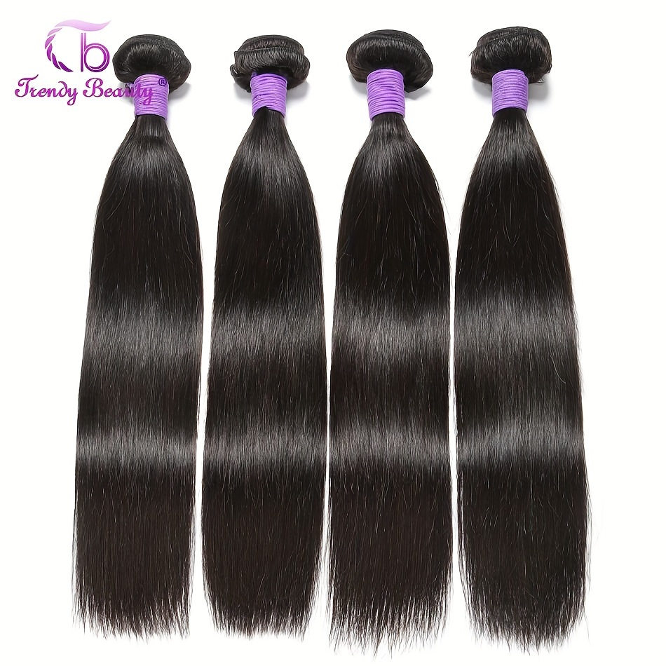 Brazilian Straight Human Hair Bundles Virgin Human Hair Can Be Dyed Can Be Bleached Double Weft Unprocessed Straight Extensions Natural Black Color For Women - Image 7