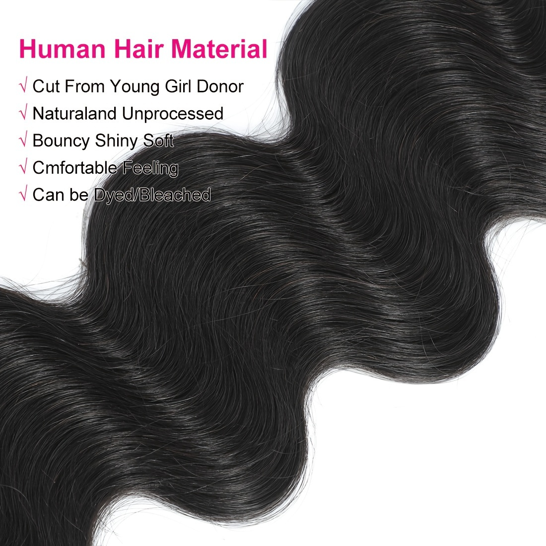 12A Brazilian Body Wave Bundles Human Hair Bundles Unprocessed Virgin Hair Body Wave 1/3 Bundles Human Hair Weave Bundles 1B Natural Black Double Weft - Image 8