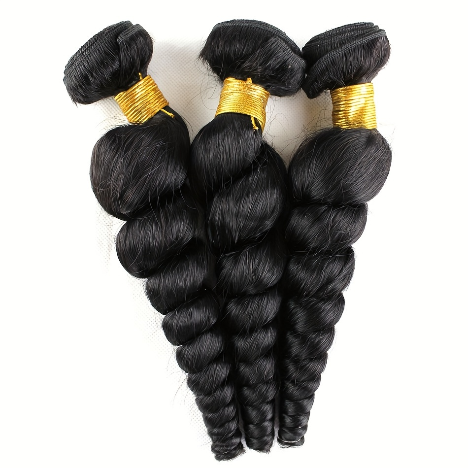 3 Loose Wave Human Hair Bundles 100% Unprocessed Brazilian Virgin Hair Loose Wave Bundles Hair Extensions Hair Weave For Woman - Image 3