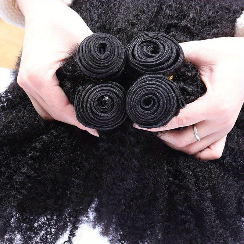 Brazilian Afro Kinky Curly Hair Weave 10A Virgin Natural Remy Human Hair Bundles Extension 3B 3C Hair Products - Image 4