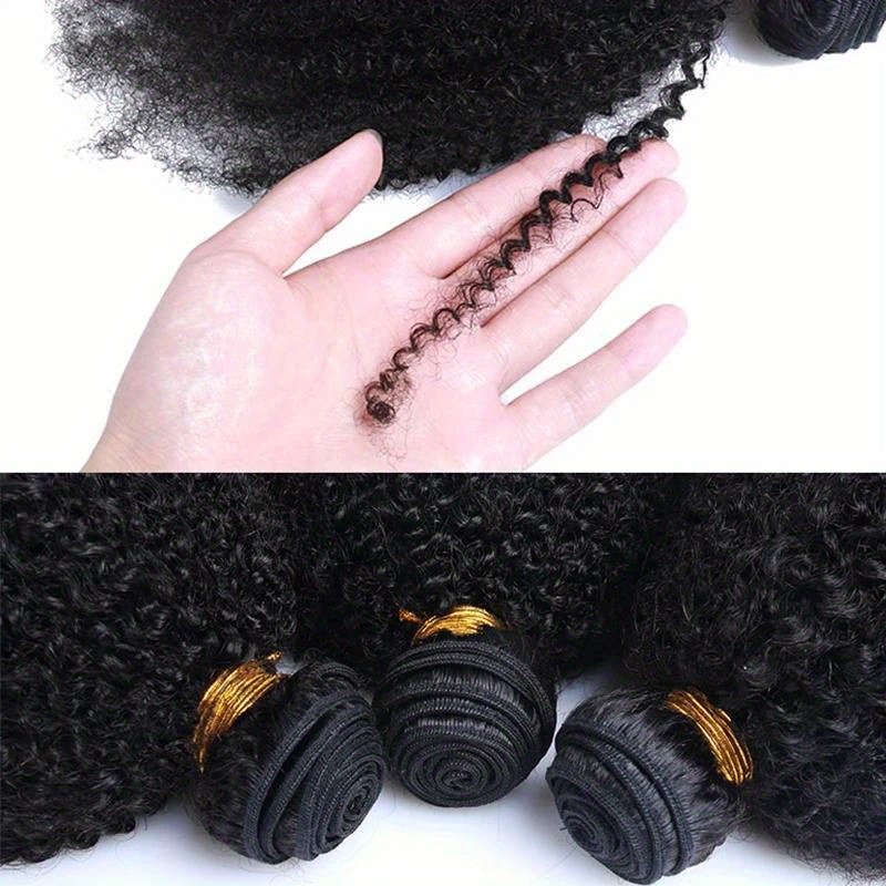 Brazilian Afro Kinky Curly Hair Weave 10A Virgin Natural Remy Human Hair Bundles Extension 3B 3C Hair Products - Image 2