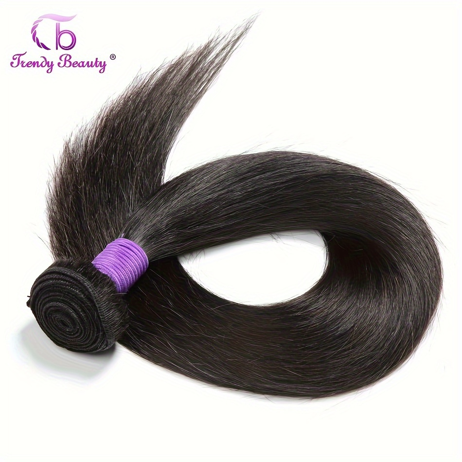Brazilian Straight Human Hair Bundles Virgin Human Hair Can Be Dyed Can Be Bleached Double Weft Unprocessed Straight Extensions Natural Black Color For Women - Image 8