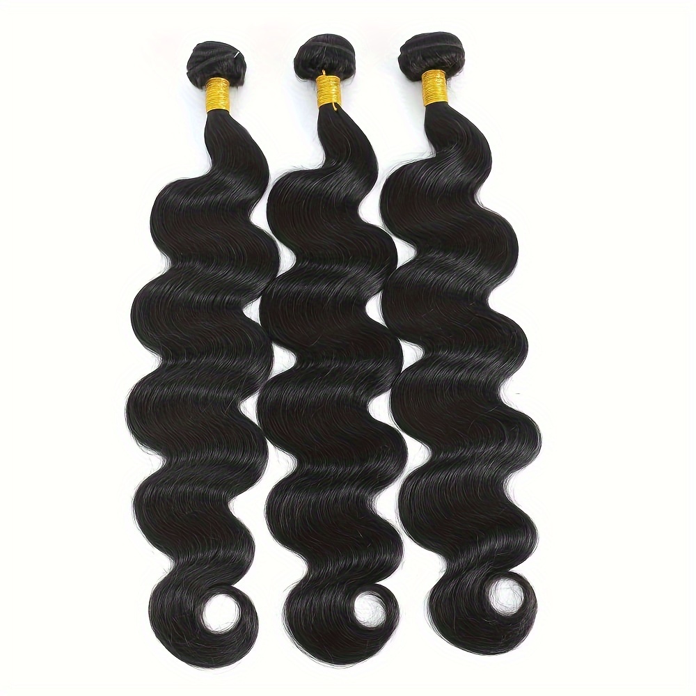 12A Brazilian Body Wave Bundles Human Hair Bundles Unprocessed Virgin Hair Body Wave 1/3 Bundles Human Hair Weave Bundles 1B Natural Black Double Weft - Image 12