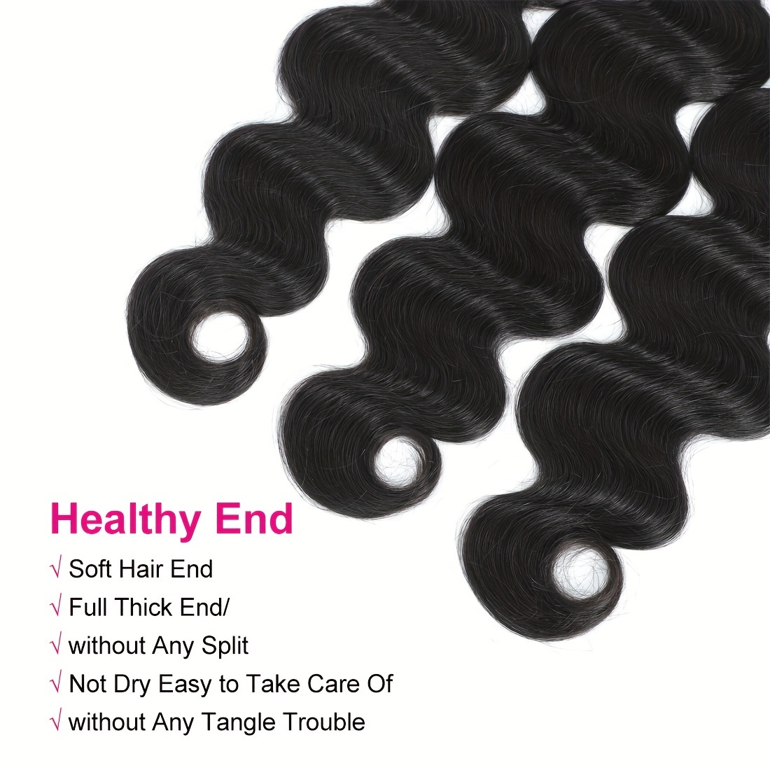 12A Brazilian Body Wave Bundles Human Hair Bundles Unprocessed Virgin Hair Body Wave 1/3 Bundles Human Hair Weave Bundles 1B Natural Black Double Weft - Image 4