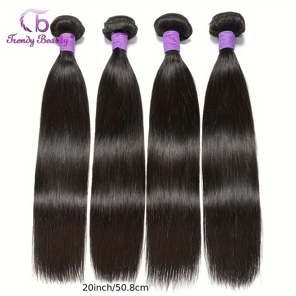 Brazilian Straight Human Hair Bundles Virgin Human Hair Can Be Dyed Can Be Bleached Double Weft Unprocessed Straight Extensions Natural Black Color For Women - Image 6