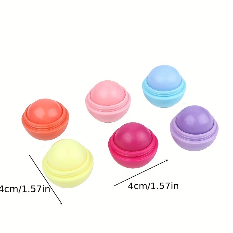 Spherical Lip Balm Ball - Glossy Tinted Lipstick-like Moisturizing Lip Gloss, Scent-Free Long-Lasting Hydration with Strawberry, Lemon, Grape, Blueberry & Orange Flavors (Pink, Green, Purple, Turquoise,) for Dry Lips - Image 6