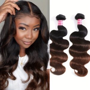UNice Chestnut Brown Ombre 3pcs/pack Body Wave Human Hair Bundles, Hair Extensions, Hair Bundles, Natural Look, Seamless Blend, Premium Quality, Handtied Wefts, Human Hair Extensions, Ombre Hairpiece
