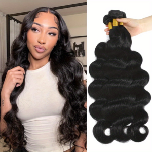 12A Brazilian Body Wave Bundles Human Hair Bundles Unprocessed Virgin Hair Body Wave 1/3 Bundles Human Hair Weave Bundles 1B Natural Black Double Weft