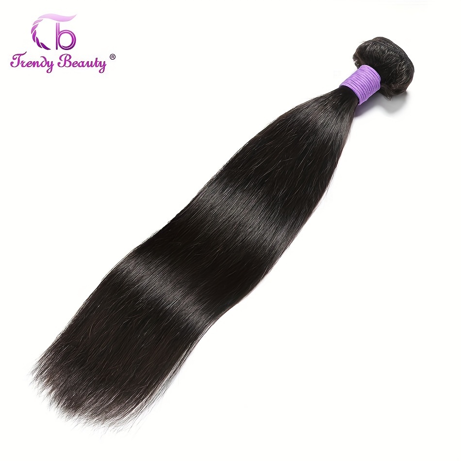 Brazilian Straight Human Hair Bundles Virgin Human Hair Can Be Dyed Can Be Bleached Double Weft Unprocessed Straight Extensions Natural Black Color For Women - Image 9