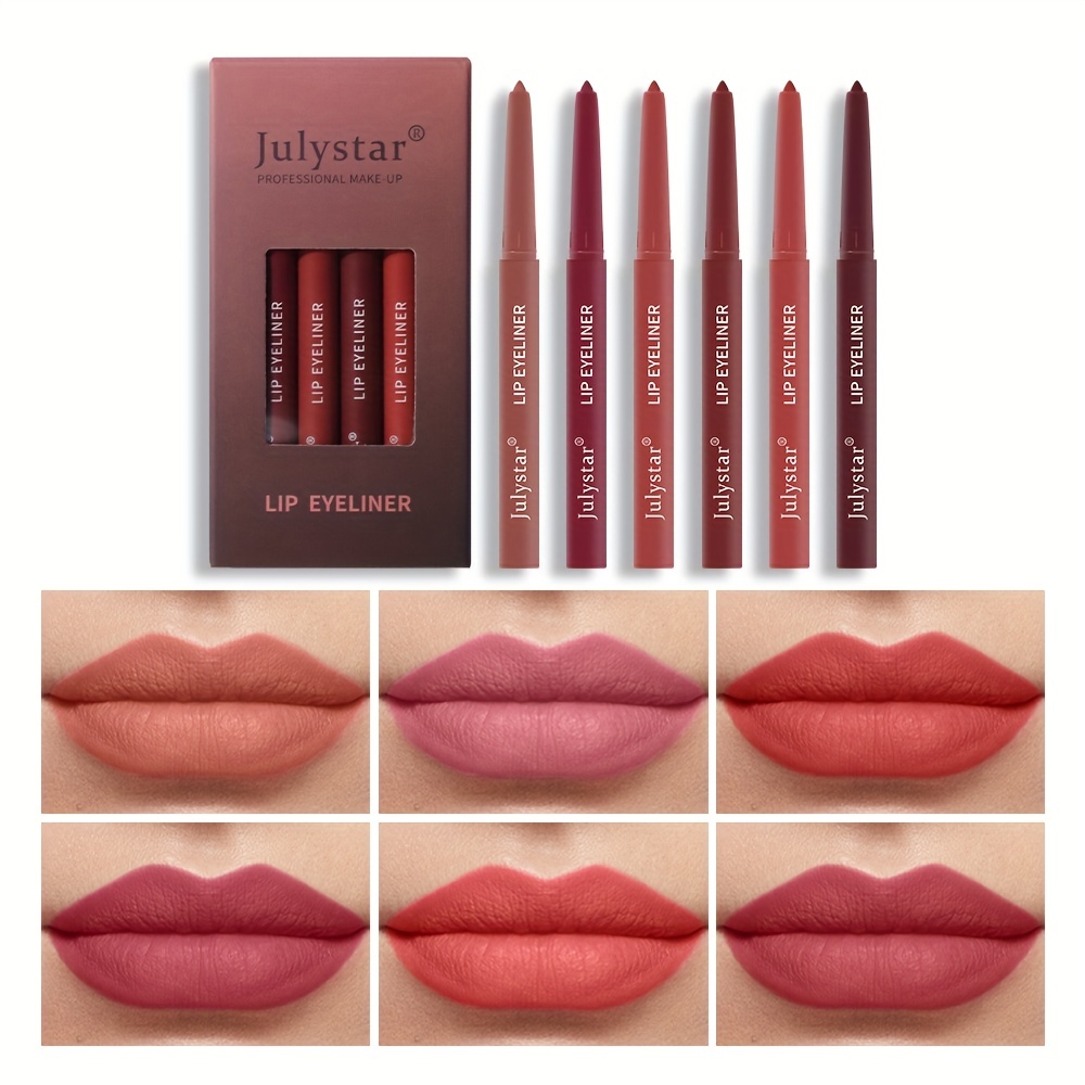Lip Pencil Waterproof Non-halo Lipstick Pen Pink Matte Lip Gloss Rotating Lip Liner Set Valentine's Day Gifts - Image 7