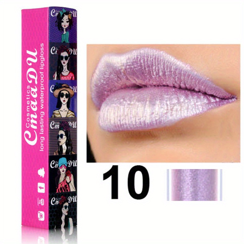 11 Color Long Lasting Waterproof Lip Gloss, Metallic Shimmer Glitter Finish Lipstick for Valentine's Day Gifts and Music Festival - Image 16