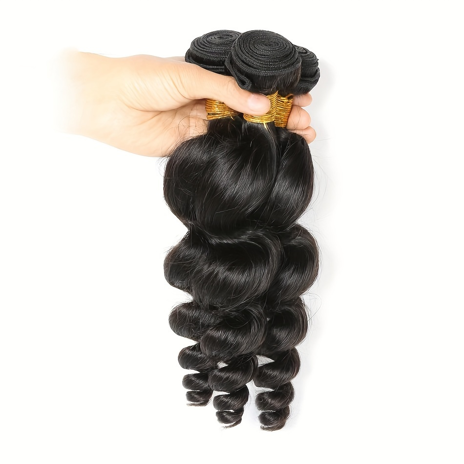 3 Loose Wave Human Hair Bundles 100% Unprocessed Brazilian Virgin Hair Loose Wave Bundles Hair Extensions Hair Weave For Woman