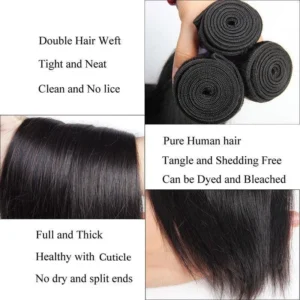 26 28 30inch Bundles Brazilian Straight Hair Bundle 100% Unprocessed Real Human Hair with Natural Black Smooth Extensions #1B