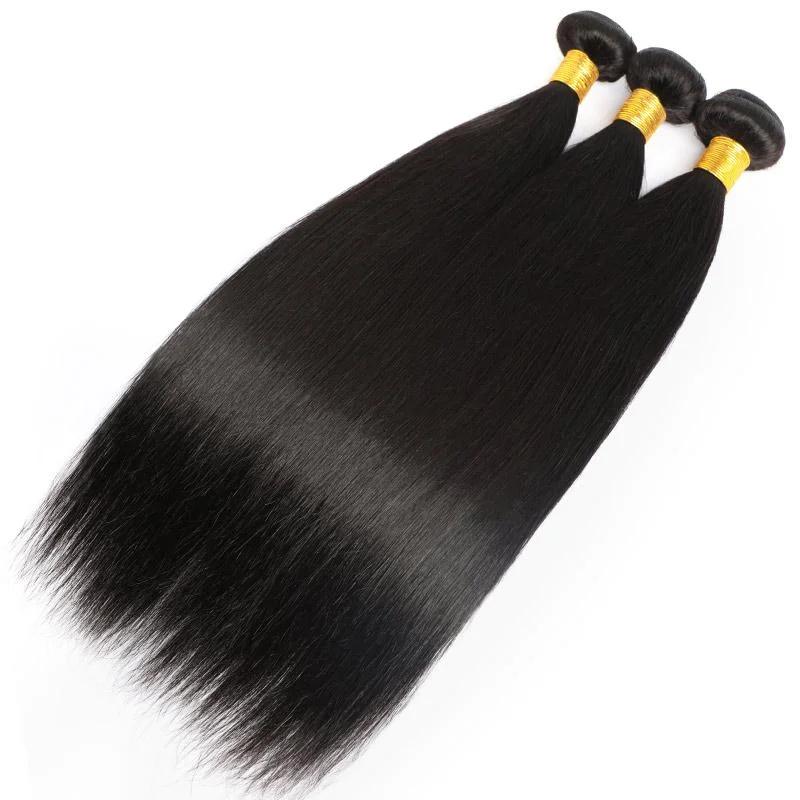 26 28 30inch Bundles Brazilian Straight Hair Bundle 100% Unprocessed Real Human Hair with Natural Black Smooth Extensions #1B - Image 4