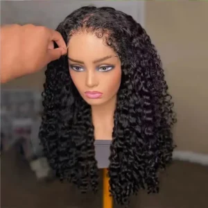 New 4C Textured Hairline Wigs Curly Baby Hair Natural Edges Skin Melt HD Frontal Lace Wigs Kinky Yaki Straight Human Hair Wigs