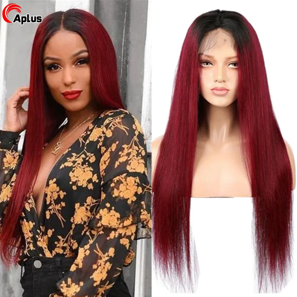 Ombre Hd Lace Front Human Hair Wigs Dark Burgundy 99J Lace Frontal Bone Straight Human Hair Wig Glueless Colored Brazilian Wigs - Image 7