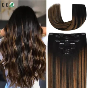 Best Selling Wholesale Virgin Brazilian Remy Hair Extensions Straight Clip-in Highlighted Hair High Quality Human Hair Extension