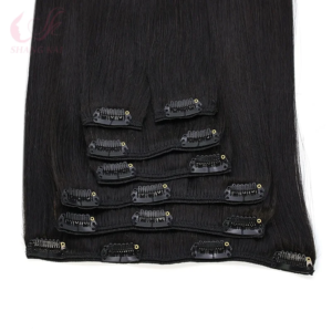 High Quality Customized Colors Wholesale Machine Weft Hair Extension Seamless Clip in Russian Real Human Hair Extensions