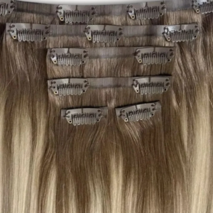 Wholesale Prices Cuticle Aligned Double Drawn Pu Seamless Clip in Hair Raw Human Hair Clip Ins 100% natural Hair Extensions