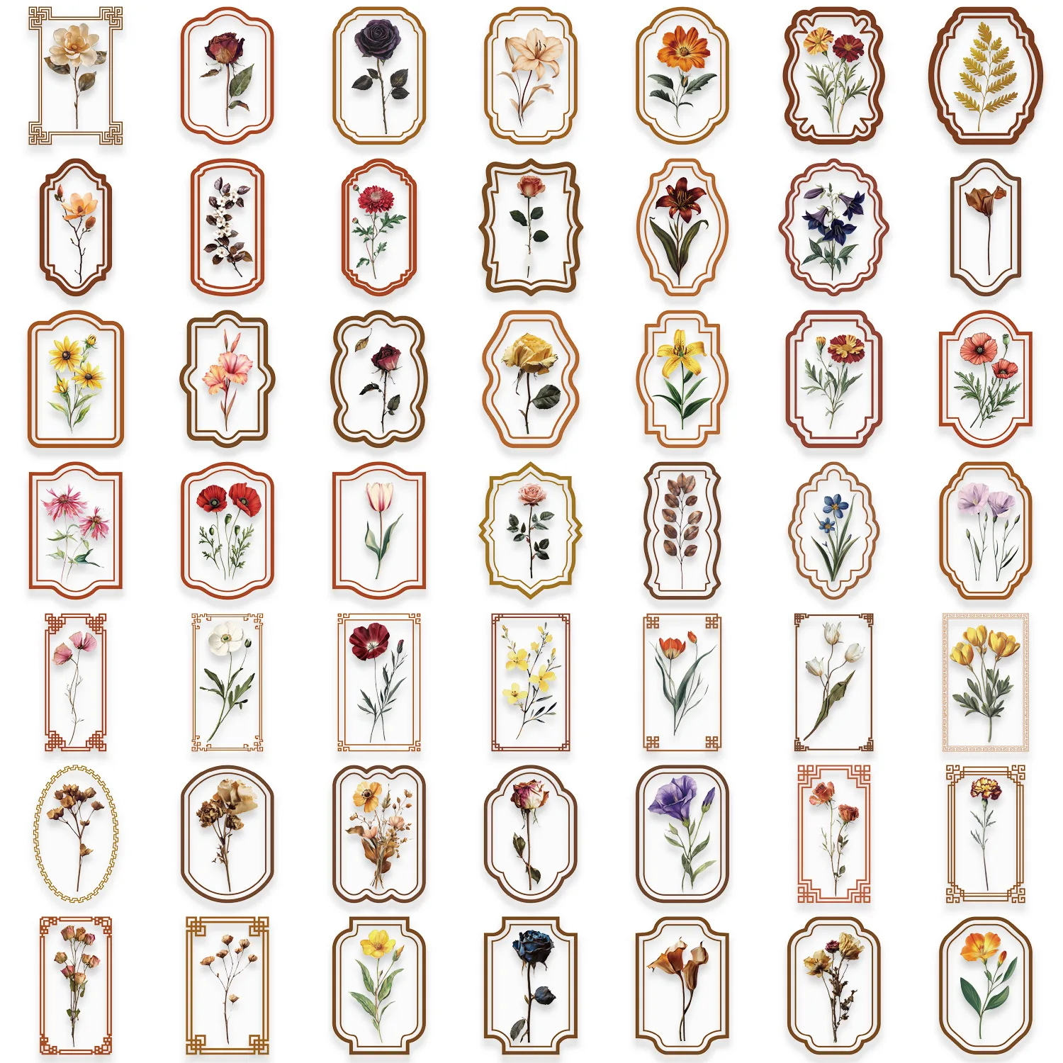 50 Pcs/Bag Die Cut Transparent PET Sticker Lunar New Year Window Decoration Clear Waterproof Labels with Silicone Adhesive - Image 8