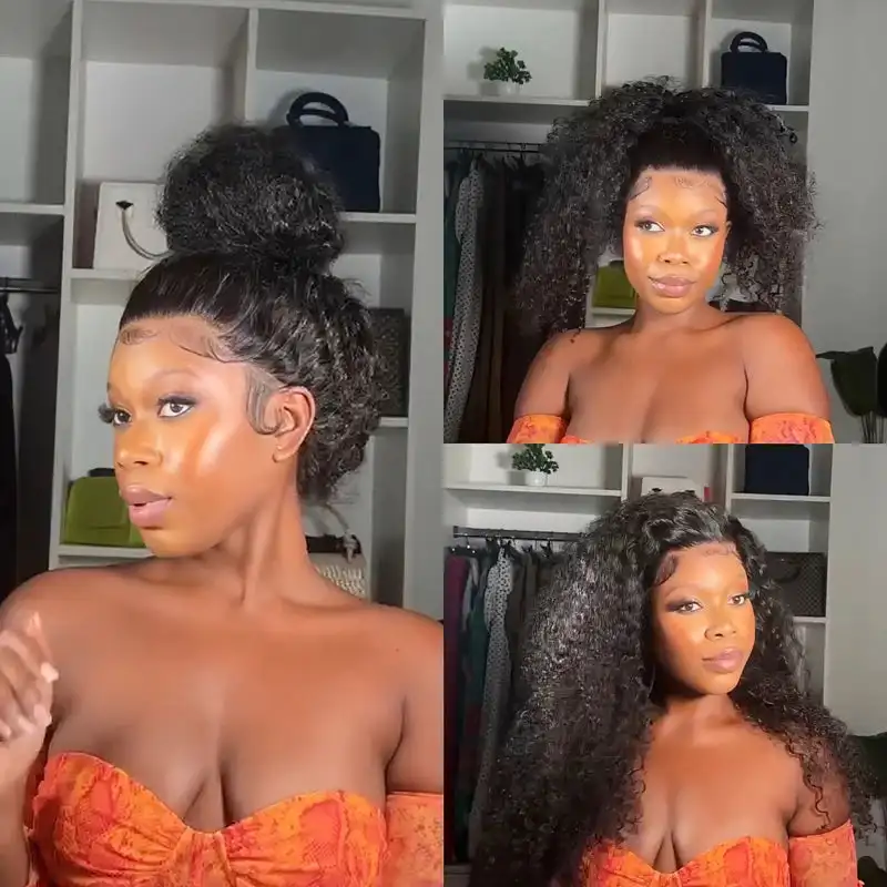 New 360 Glueless Wig Water Wave Transparent Lace Frontal Wig Bleached Knots Pre Cut Lace Human Hair Wig for Women - Image 3