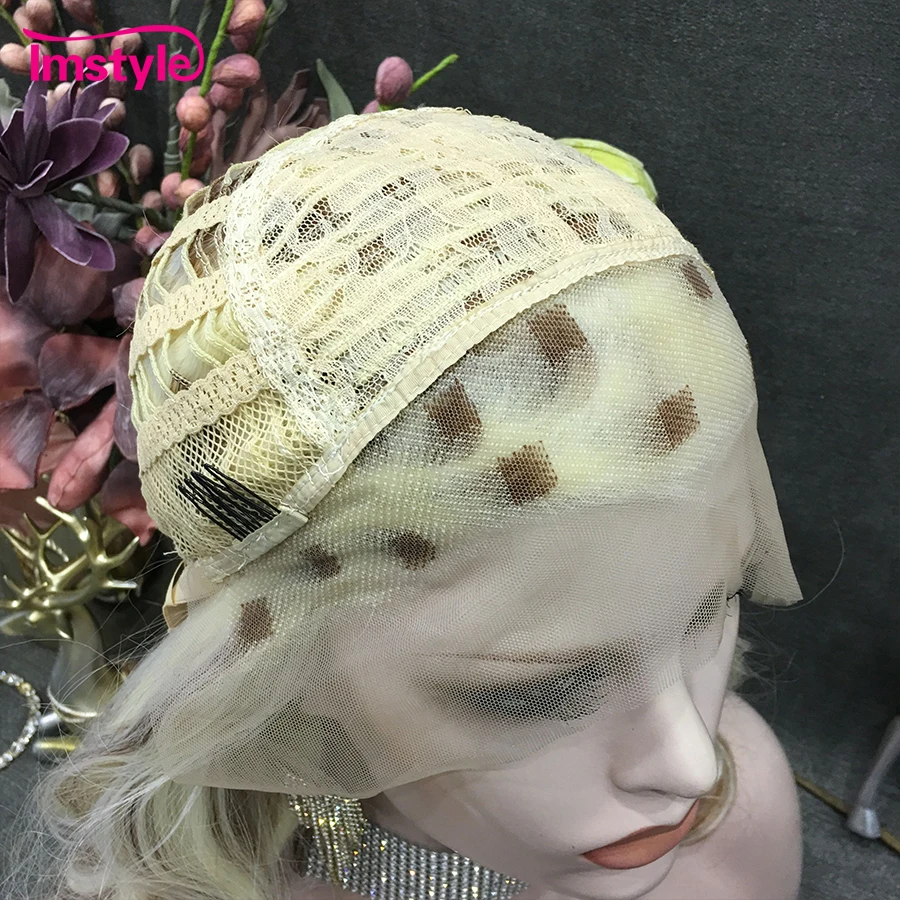 Imstyle Highlight Blonde Brown Wig Synthetic Lace Front Wig Long Wavy Wigs For Women Heat Resistant Fiber Hair Mixed Color Wig - Image 5