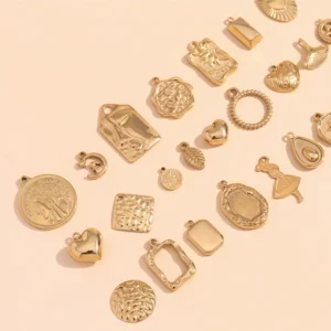 Trendy Geometric Jewelry Charms Pendant Diy Making Stainless Steel Butterfly Pendant Necklace Parts Heart Pendant Accessories