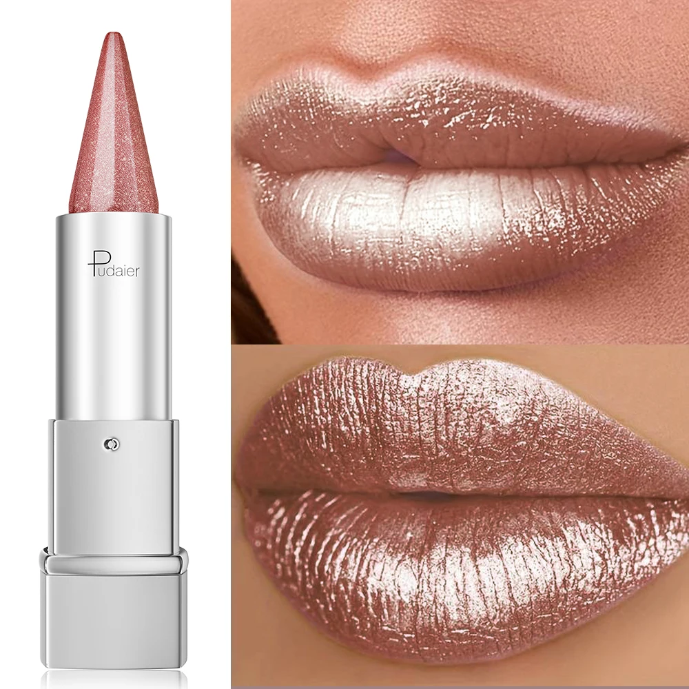Glitter Pearlescent Lipstick, Point Tip Lip Contour Pencil Effect, Define + Fill, Waterproof, Smudge-Proof, High Pigment - Image 10