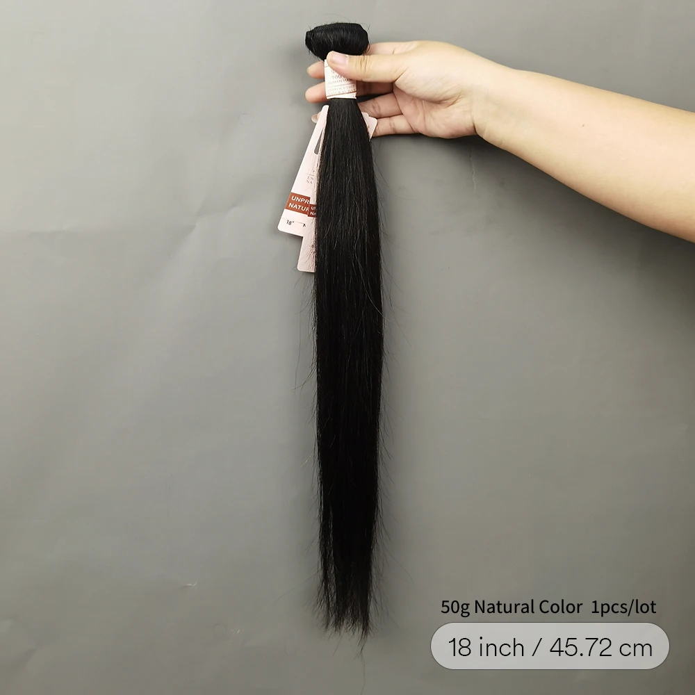 Straight Bundles Human Hair 10-30 Inch Hair Weave Bundles 100% Human Hair Extensions Natural Black Raw Hair Bundles 50G/Pcs - Image 4