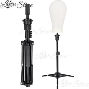 Wig Head Stand – Adjustable Mannequin Head Stand – Wig Stand Tripod for Cosmetology Hairdressing Training (Head Not Included)