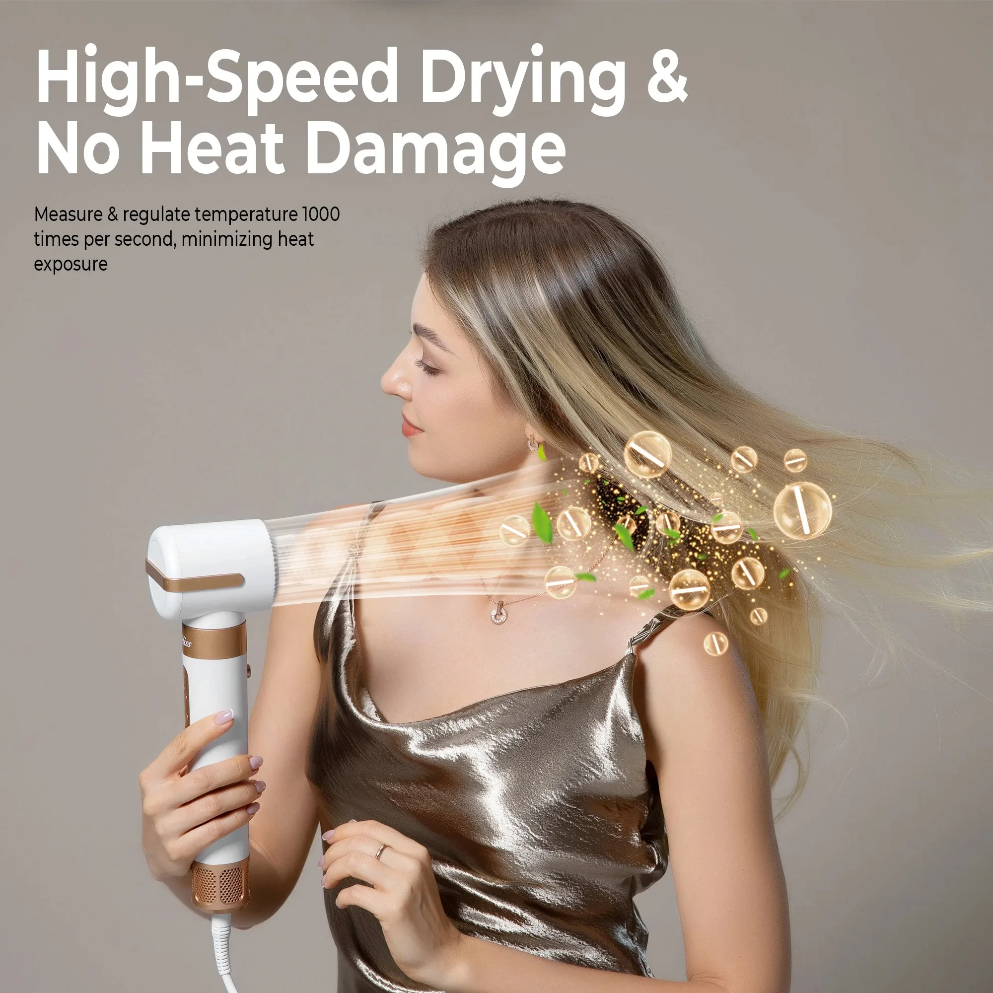 7 In 1 Hair Dryer Brush Diffuser Ionic Blow Dryer Hot Air Styling Comb Auto Hair Curler with Brushless High Speed Hair Dryer - Image 4