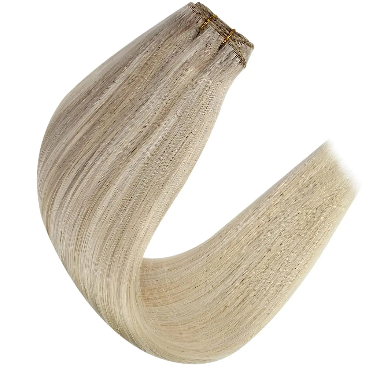 Full Shine Hair Bundles 100% Human Hair Weft Extensions Ombre Blonde Color100g Sew In Silky Straight Remy Skin Double Weft - Image 7