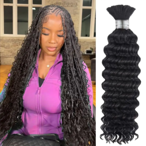 Human Braiding Hair 100g Deep Wave Human Hair Bulk for Braiding No Weft Curly Human Hair Extensions for Boho Braids