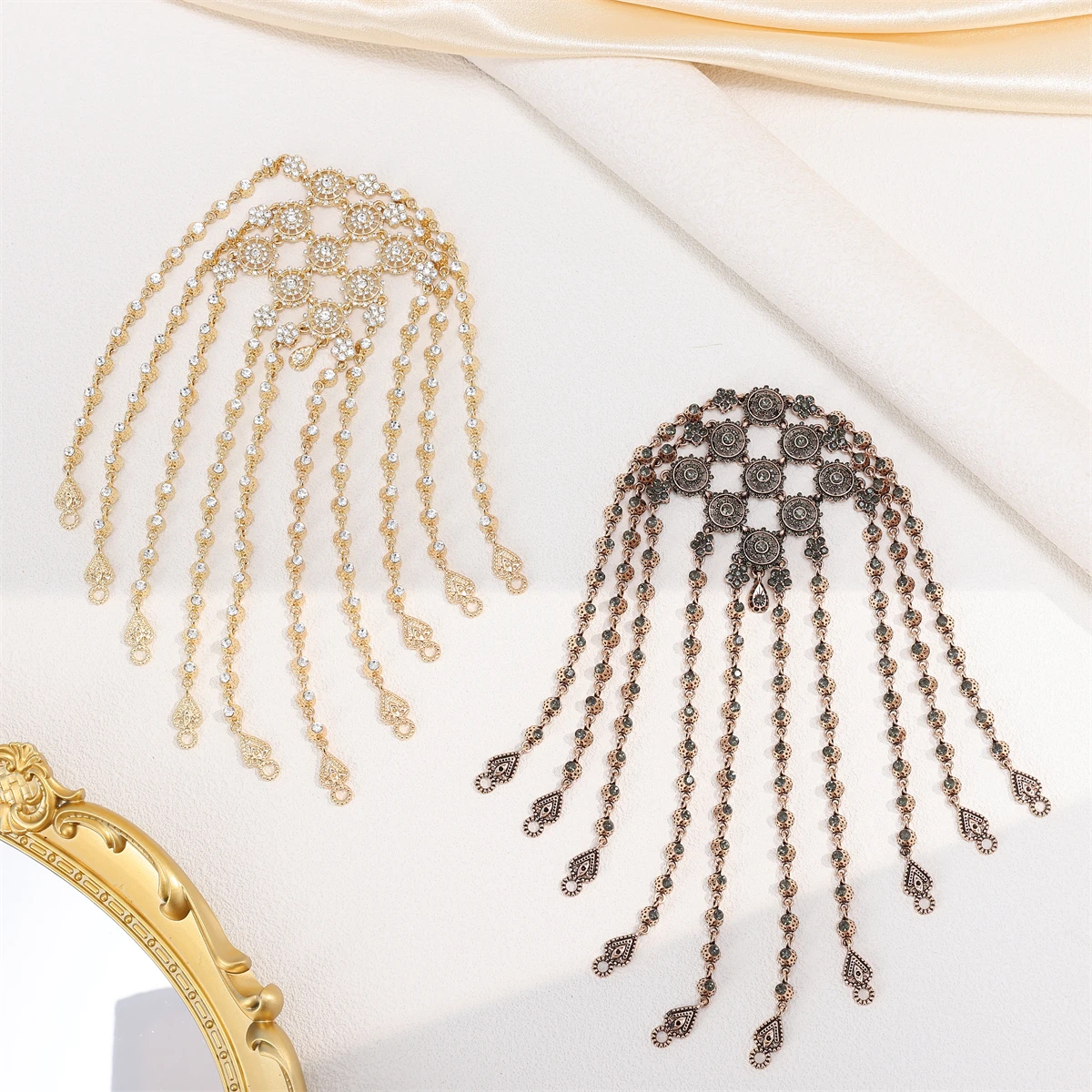 Arabic Handmade Jewelry Bridal Hair Accessories Women Golden Color Headpiece Accessories Big Size Head Chain Jewels - Image 5