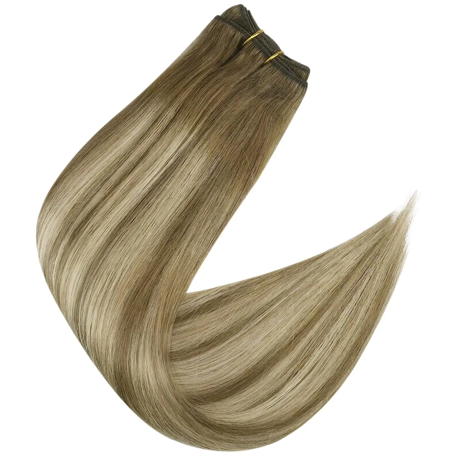 Full Shine Hair Bundles 100% Human Hair Weft Extensions Ombre Blonde Color100g Sew In Silky Straight Remy Skin Double Weft - Image 13