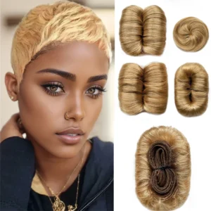 Short Human Hair Bundles With Closure Brazilian Hair Curly Weave 3 Bundles With A Centre Closure Natural Bouncy Curly Extensions