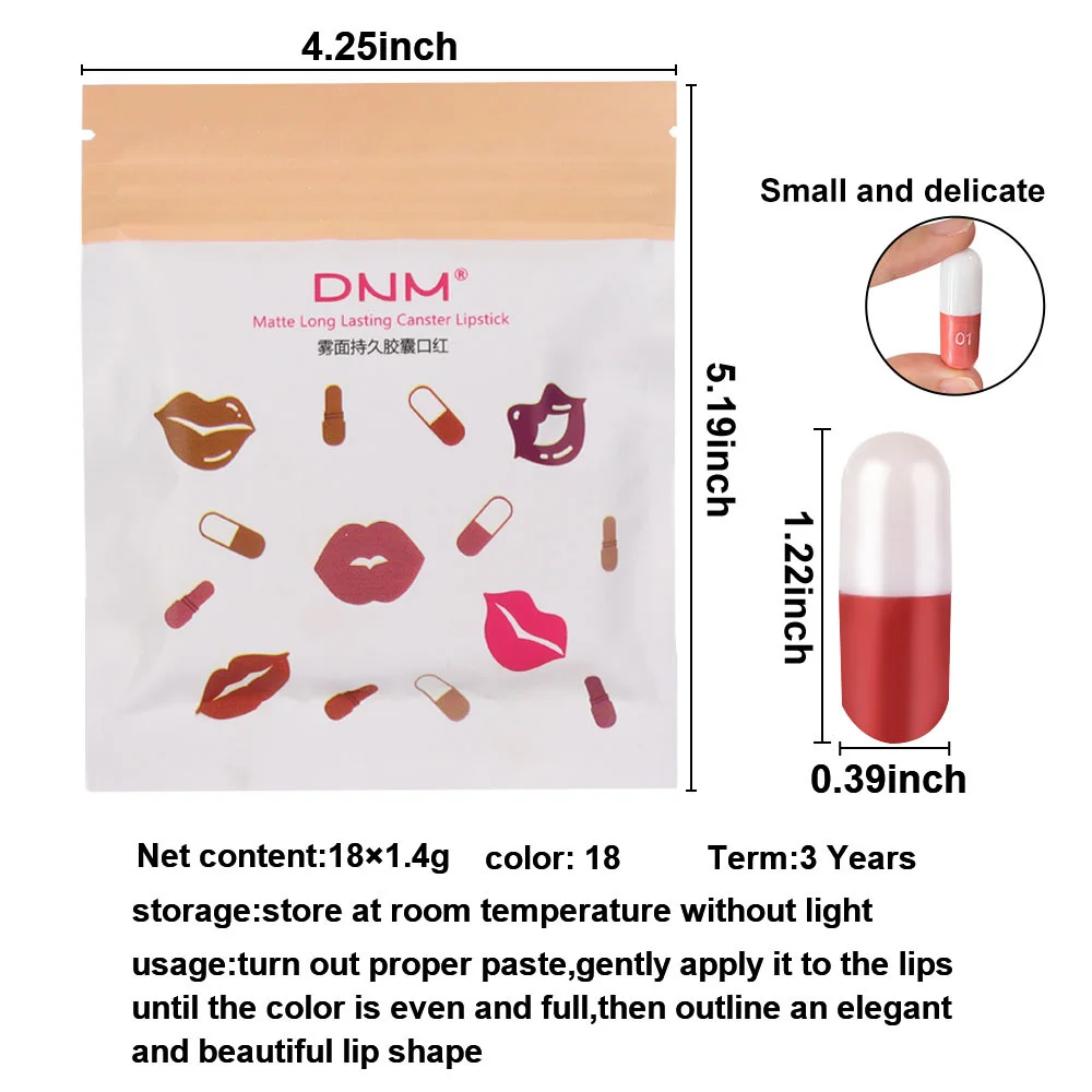18 color lipstick with moisturizing, long-lasting, waterproof, sweat resistant, radiant, and smooth lip gloss - Image 6