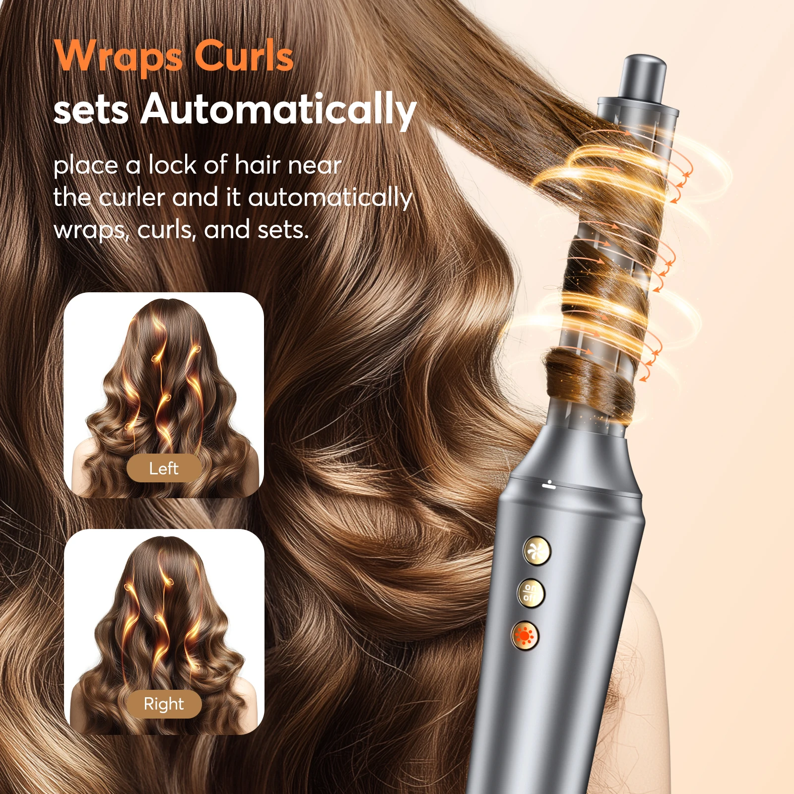 5-in-1 Hair Dryer 160000 rpm High-Speed Hair Styler for Quick Drying Multi Hair Styler with Automatic Air Curling Iron for women - Image 3