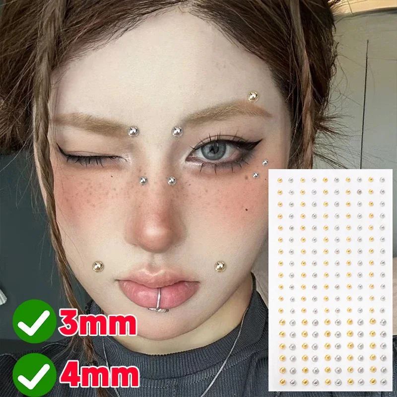 Fashion Fake Lip Nail Eyebrow Nose Ring No Piercing Lip Nails Sticker Selfadhesive Waterproof Reusable Body Belly Button Jewelry - Image 11