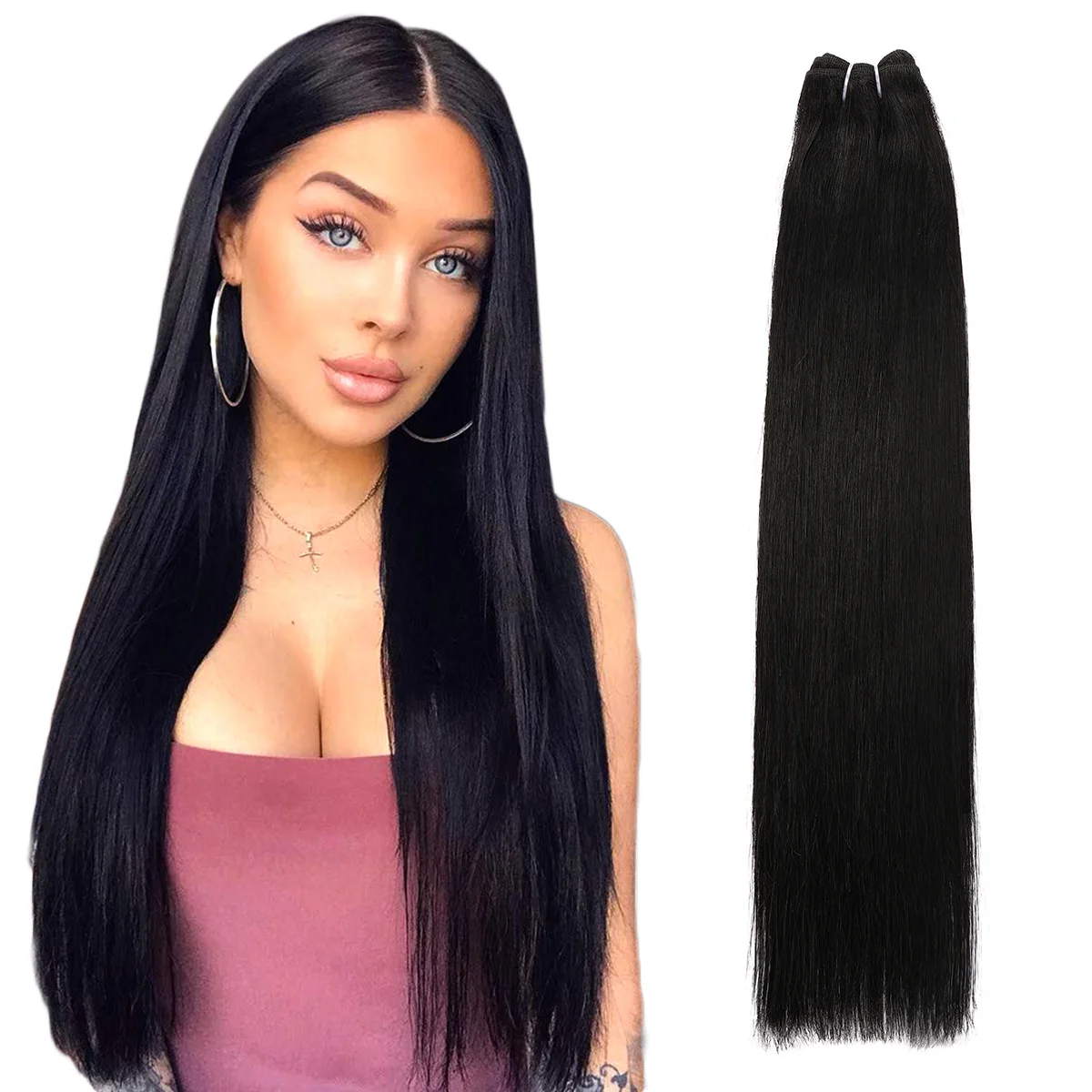 Real Beauty Platinum Blond Human Hair Bundle Brazilian Straight Hair Weave Bundles High Ratio Remy Hair Extensions Brown#4 75cm - Image 20